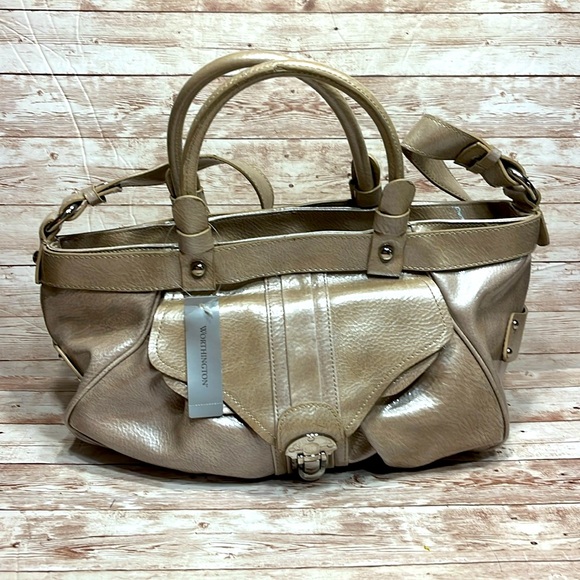 NWT Worthington Bone March Krinkle Handbag Shoulder Bag Crossbody purse - Picture 16 of 16